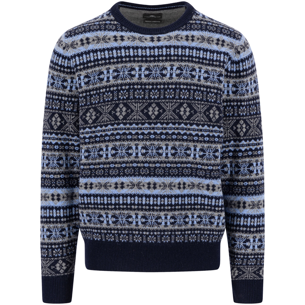 Fynch-Hatton Hatton O Neck Lambswool Jacquard